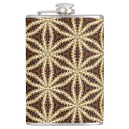 Elegante Gold und Brown Star Anise Flachmann