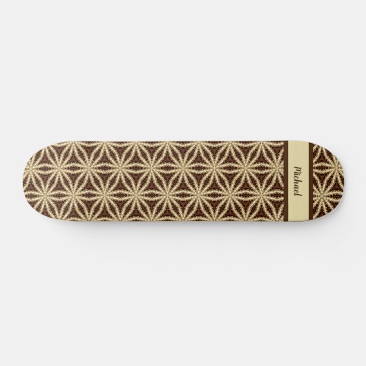 Elegante Gold und Brown Star Anise Skateboard (Horizontal)