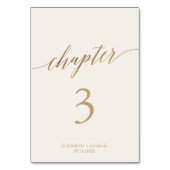 Elegante Gold- und Cremekapitel-Tischnummer Tischnummer (Vorderseite)