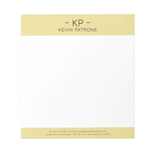 Elegante Gold und Graue Minimalistische Typografie Notizblock (Vorderseite)