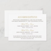 Elegante Gold- und Gray-Hochzeitsunterkünfte Begleitkarte (Vorne/Hinten)