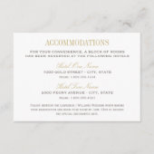 Elegante Gold- und Gray-Hochzeitsunterkünfte Begleitkarte (Vorderseite)