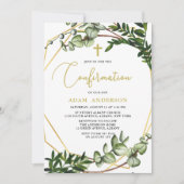 Elegante Gold- und grüne botanische Bestätigung Einladung (Vorderseite)