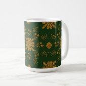 Elegante Gold und Grüne Folk Tasse (VorderseiteRechts)