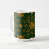 Elegante Gold und Grüne Folk Tasse (Vorderseite Links)