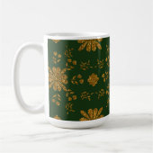 Elegante Gold und Grüne Folk Tasse (Links)