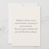 Elegante Gold- und Grüne Weihnachtszeit-Party Einl Einladung (Rückseite)