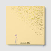 Elegante Gold- und hellviolette Wasserfarben-Iris- Gästebuch (Rückseite)