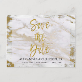 Elegante Gold- und Marmorkarte Save the Date Ankündigungspostkarte