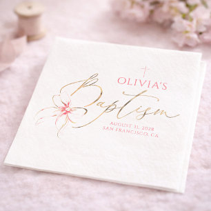 Elegante Gold- und Rosafarbene Schleifen Mädchen-T Serviette