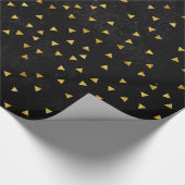 Elegante Gold- und Schwarze Dreiecke Geschenkpapier (Ecke)
