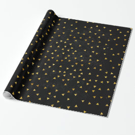 Elegante Gold- und Schwarze Dreiecke Geschenkpapier