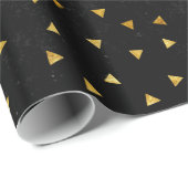 Elegante Gold- und Schwarze Dreiecke Geschenkpapier (Rolleneckpunkt)