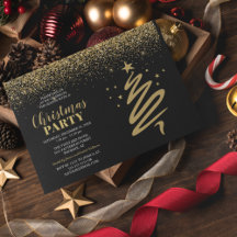 Elegante Gold- und Schwarze Firmenweihnachtsfeier