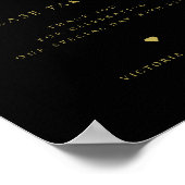 Elegante Gold- und Schwarze Gastgeschenk Hochzeit Poster (Ecke)