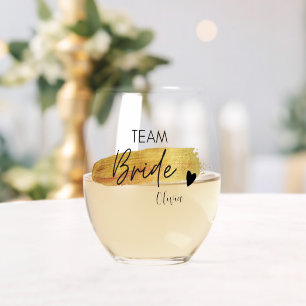 Elegante Gold- und schwarze moderne Typografie Tea Weinglas Ohne Stiel