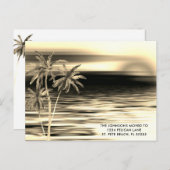 Elegante Gold- und Schwarze Palmen Ankündigungspostkarte (Vorne/Hinten)