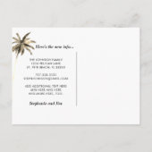 Elegante Gold- und Schwarze Palmen Ankündigungspostkarte (Rückseite)