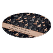 Elegante Gold- und Schwarze Weihnachtsbaumen Schneidebrett (Ecke)