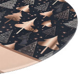 Elegante Gold- und Schwarze Weihnachtsbaumen Schneidebrett (Ecke)