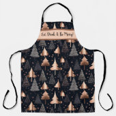 Elegante Gold- und Schwarze Weihnachtsbaumen Schürze (Vorderseite)