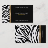 Elegante Gold- und schwarze Zebrastreifen Visitenkarte (Vorne/Hinten)