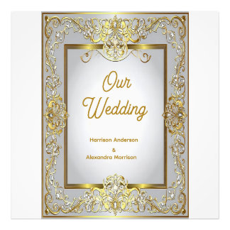 Elegante Gold- und Silber-Hochzeits-Einladung – Ve Fotodruck