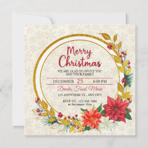 Elegante Gold- und Weihnachtsstern-Weihnachtsfeier