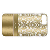 Elegante Gold- und Weißblütendamasken Case-Mate iPhone Hülle (Rückseite (Horizontal))