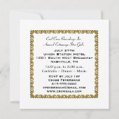 Elegante Gold- und Weiße Party Einladung (Rückseite)