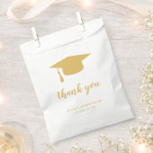 Elegante Gold- und White Graduation Cap Danke Geschenktütchen (Ausgeschnitten)
