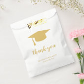 Elegante Gold- und White Graduation Cap Danke Geschenktütchen (Versiegelt)