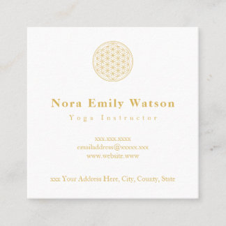 Elegante Gold und White Mandala Business Card Quadratische Visitenkarte