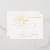 Elegante Gold- und White Modern Wedding RSVP-Karte Folie Einladungspostkarte (Vorderseite/Rückseite)