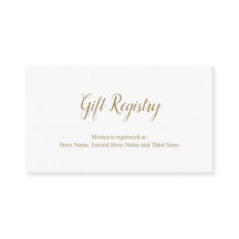 Elegante Gold und White Simple Gift Registry Showe