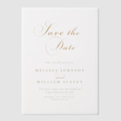 Elegante Gold Vellum Overlay Hochzeit Sichern Sie Pergament Einladungen (Vorderseite)