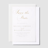 Elegante Gold Vellum Overlay Hochzeit Sichern Sie Pergament Einladungen (Versetzt)