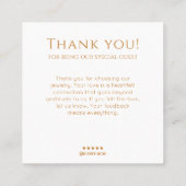 Elegante Gold Venus Earring Display Quadratische Visitenkarte (Rückseite)