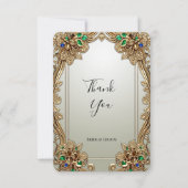 Elegante Gold Verziert Dankeschön Card Dankeskarte (Vorderseite)