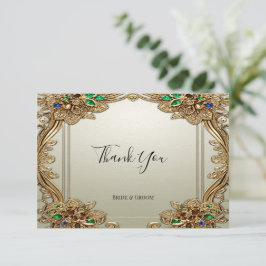 Elegante Gold Verziert Dankeschön Card Dankeskarte