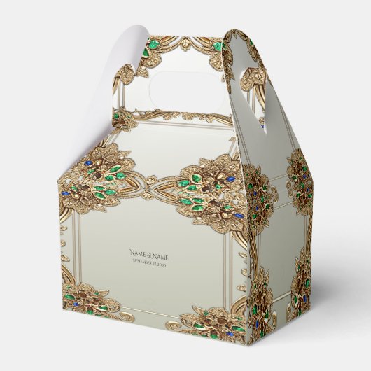 Elegante Gold Verziert Gevor Box Geschenkschachtel (Vorderseite)