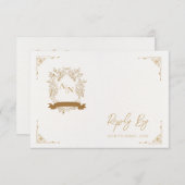 Elegante Gold Verziert Intricate Monogram Wedding RSVP Karte (Vorne/Hinten)