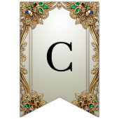 Elegante Gold Verzierte Jagdflagge Wimpelkette (Erste Fahne)