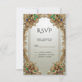 Elegante Gold Verzierte RSVP-Karte RSVP Karte (Vorderseite)