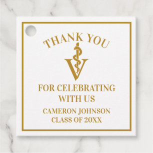 Elegante Gold Veterinary School Graduation Party Geschenkanhänger