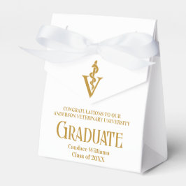 Elegante Gold Veterinary School Graduation Party Geschenkschachtel