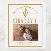 Elegante Gold Veterinary School Graduation Party Weinetikett (Einzelnes Label)