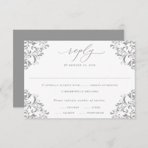 Elegante Gold Vintag Classic Wedding RSVP Card