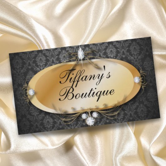 Elegante Gold Vintag Damask Fashion Business Cards Visitenkarte