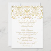 Elegante Gold Vintag Glamour Calligraphy Wedding Einladung (Vorderseite)